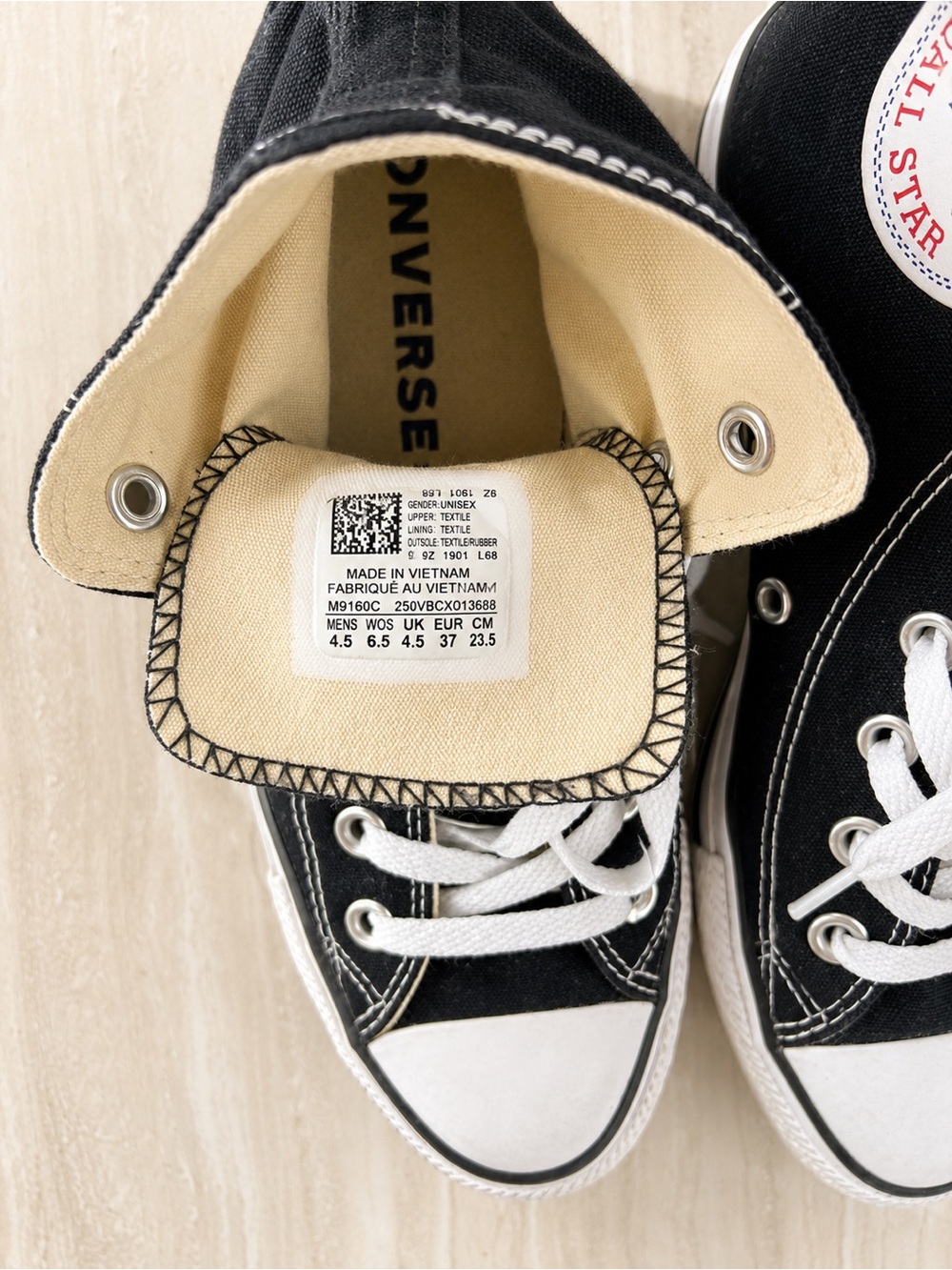 Converse High Top Sneakers - Black & White - Picture 3 of 3